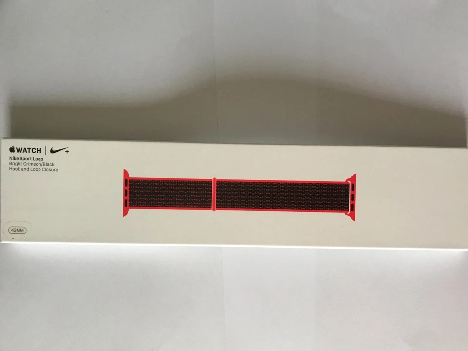 NEW Original Apple Watch NIKE Sport loop 44mm 45MM 46MM Bright Crimson/Black red