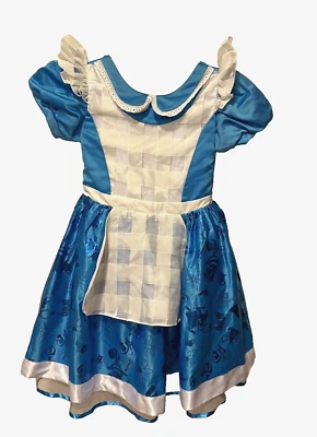 Disney Alicia en el País de las Maravillas Disfraz Vestido Azul Satinado Niñas Talla 7-8 Foto 1 de 4