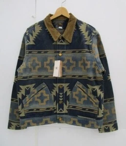 Giacca camionista jacquard RRL Ralph Lauren Valero giallo indaco marrone come nuova taglia S - Foto 1 di 8