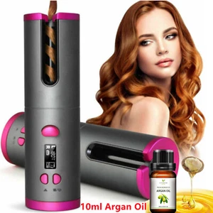 Hair Curler LCD Cordless USB Auto Rotating Waver Curling IronFREE GET Hair Oil - Picture 1 of 12