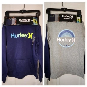 Hurley Boy's 2-Piece Fleece Lined Hoodie & Cotton Blend Tee Set Sz 14/16 - Picture 1 of 5