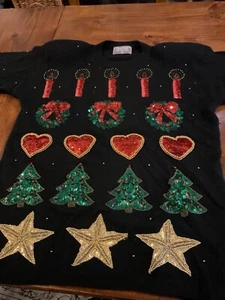 Vintage Marisa Christina Womens Christmas sweater L 70% LAMBS WOOL20% angora - Picture 1 of 7