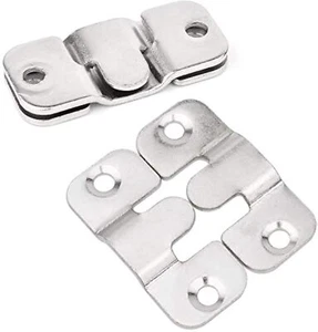 Flush Mount Bracket Interlocking Photo Frame Hook Heavy Duty Picture Hanger Z Cl - Picture 1 of 8