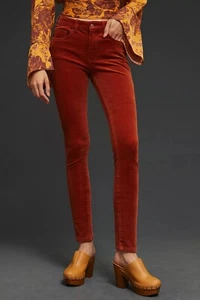 NWT ANTHROPOLOGIE PILCRO HIGHRISE SKINNY CORDUROY PANTS JEANS COPPER 34 TALL 34T - Picture 1 of 6