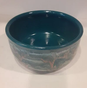 Vintage Amy Green Artist Signed Pottery Bowl 8" Drip Glaze - Picture 1 of 8