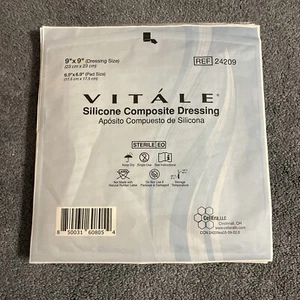 Lot 11 Vitale Silicone Composite Dressing 9"x9" Expires 5/30/2025 Ref 24209 - Picture 1 of 4
