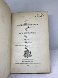 1854 Revidierte Statuten von New Brunswick Vol. I Kanadisches Rechtsbuch Fredericton J - Bild 1 von 4