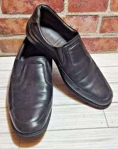 Bruno Magli Black Leather Casual Business Loafers Size 10.5 M Made in Italy 5501 - Picture 1 of 13