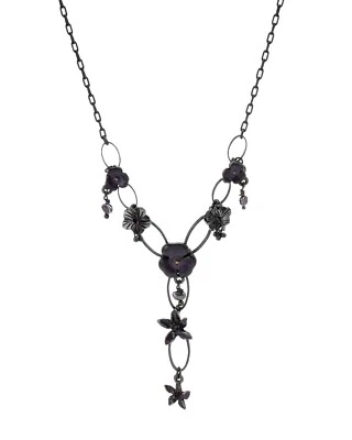 Hermoso collar floral esmalte púrpura PILGRIM Skanderborg, Dinamarca BN Foto 1 de 4