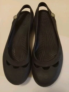 Womens Black Crocs Kadee US Size 9W Ballet Flats - Picture 1 of 16