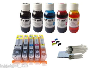 Cartuchos recargables + tinta 5x4 oz para Canon PGI-250 CLI-251 PIXMA MX722 MX922 - Imagen 1 de 1