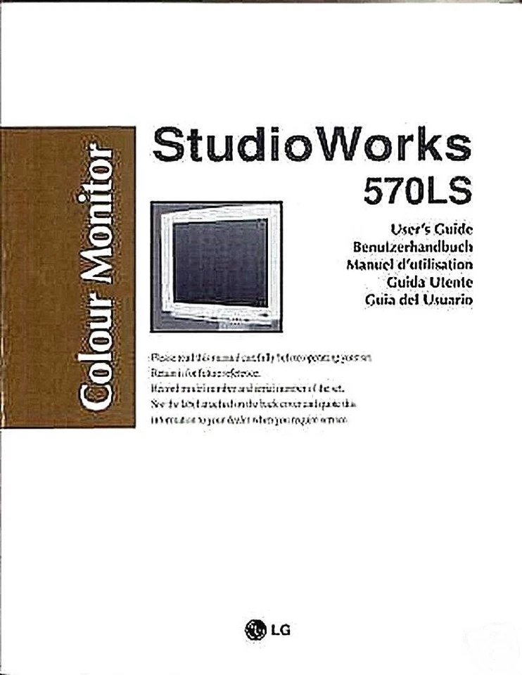VINTAGE - LG Color Monitor Studio Works 570LS - User Guide Manual - Image 1 of 1