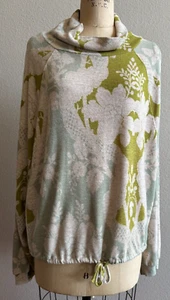 Anthropologie Saturday Sunday Cowl Neck Sweater Sweatshirt Floral Sz XL GUC - Picture 1 of 6