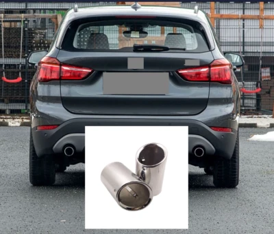 Автомобильная задняя выхлопная труба глушитель выхлопная труба для BMW X1 2010-2024 сталь 2 шт. - Изображение 1 из 4