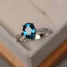 1.50 Ct Natural Topaz Engagement Wedding Ring 10K Solid White Gold