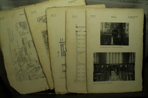 antique vintage old Architectural prints screens Chapel Jesus hospital Queen's - Picture 1 of 3