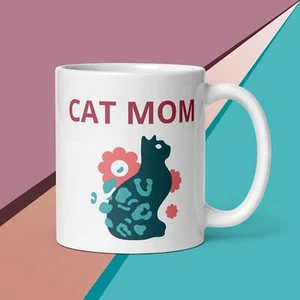 CAT MOM Coffee/Tea Mug 11oz. Cup ( Double Sided ) - Picture 1 of 3