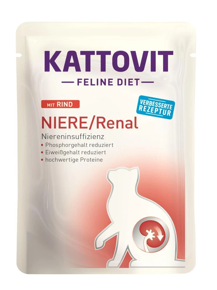 Kattovit Feline Diets Niere Renal Rind 24x 85g Nassfutter Katzenfutter - Bild 1 von 1