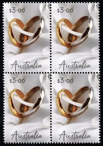 2024 Special Occasions Wedding Rings Block of Four MUH Mint Stamps - Picture 1 of 1
