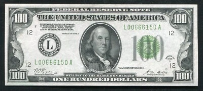 FR. 2151-L 1928-A $100 FRN “GOLD ON DEMAND” SAN FRANCISCO, CA GEM UNCIRCULATED - Image 1 of 2
