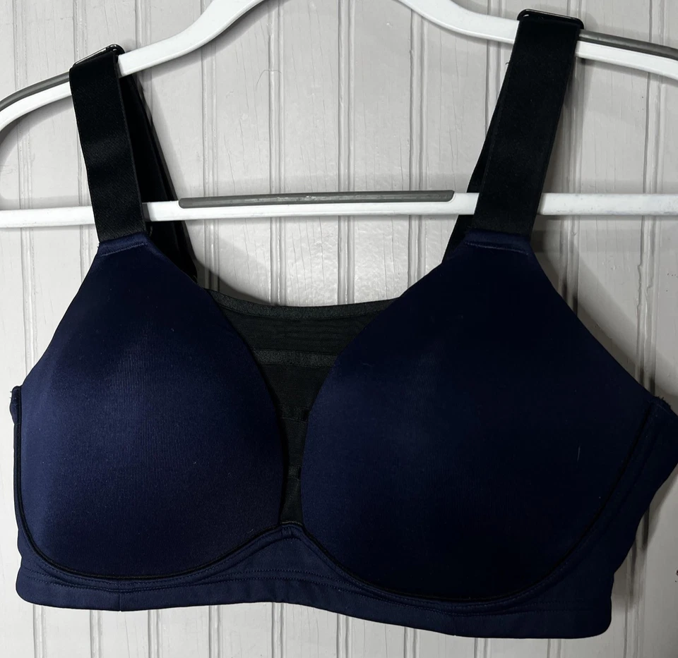 Sutiã esportivo feminino LIVI Lane Bryant 36C azul marinho sem fio acolchoado cobertura total - Imagem 1 de 4