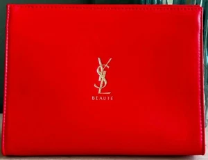Yves Saint Laurent Kosmetiktasche YSL Beaute glänzend ROT Clutch Kosmetik - Bild 1 von 3
