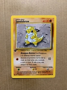 1st Edition SPANISH Sandshrew 62/102 Base Set - Common Pokemon Card - NM/Mint - Picture 1 of 2