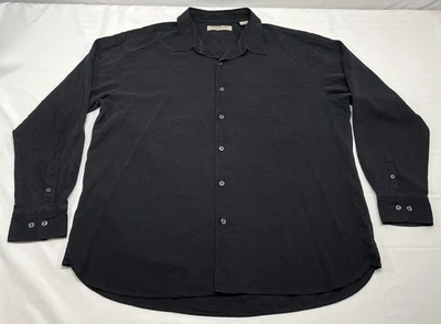 Tommy Bahama Para Hombres XXL 2XL Negro Seda Manga Larga Abotonada Camisa Vestido Informal Foto 1 de 4