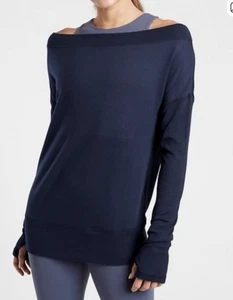 ATHLETA 2er SET MARINE SCHWARZ LANGARM BEYOND SOFT BARRE Athleisure TOPS Gr. S - Bild 1 von 9