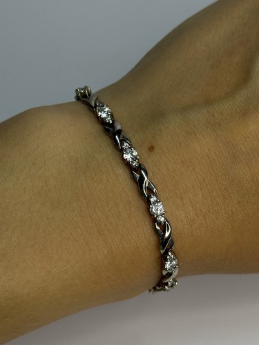 VALENTINO BELLISSIMO BRACCIALE ARGENTO STERLING 925 ZIRCONI LUNGHEZZA 7 POLLICI