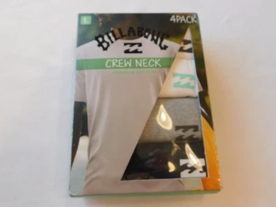 Paquete de 4 camisetas Billabong de manga corta cuello redondo para hombre talla M negras grises blancas Foto 1 de 3