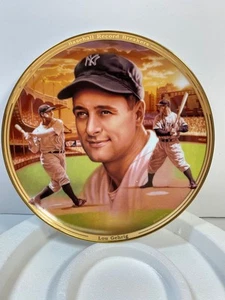 8" Lou Gehrig Record Breakers Bradford Exchange Collectors Plate 1996 Limited Ed - Bild 1 von 5