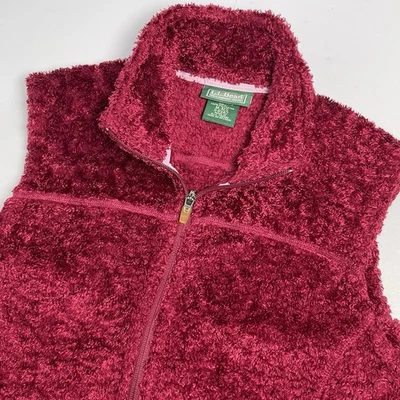 LL Bean Mujer Mediano Magenta Rojo Chaleco Chaqueta Sin Mangas Polartec Pila Alta Foto 1 de 4