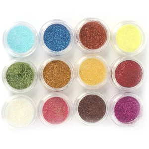 12 Colours Glitter Dust Powder Set 1 - Nail Art Tips Decoration Crafts DIY Gift - Picture 1 of 10