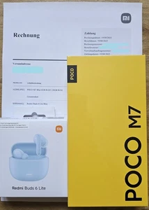 NEU/OVP Xiaomi POCO M7 - 128GB/6GB - 7.000 mAh - Redmi Buds 6 Lite - Rechnung - Bild 1 von 7