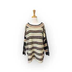 Free People Pullover mit Seitenstreifen Größe S Small beige Strick - Bild 1 von 8