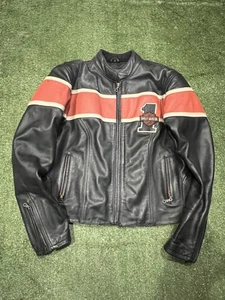 Giacca pelle Harley Davidson donna LW Victory Lane Racing vintage - Foto 1 di 12