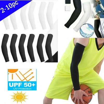 2-10 Cooling Arm Sleeves Cover Basketball Golf Sport UV Sun Protection Men