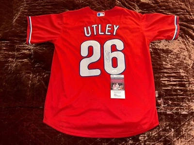 Chase Utley Signed Autographed Philadelphia Phillies Jersey JSA COA - Image 1 of 4