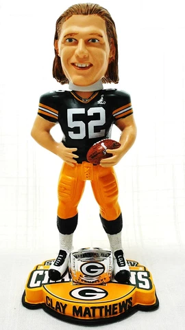 Clay Matthews Super Bowl Ring XLV Bobblehead Green Bay Packers Cover