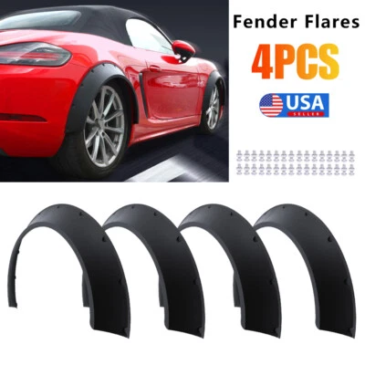 4PCS Fender Flares Extra Wide Flexible Wheel Arches For Porsche Boxster Cayman - Image 1 of 4