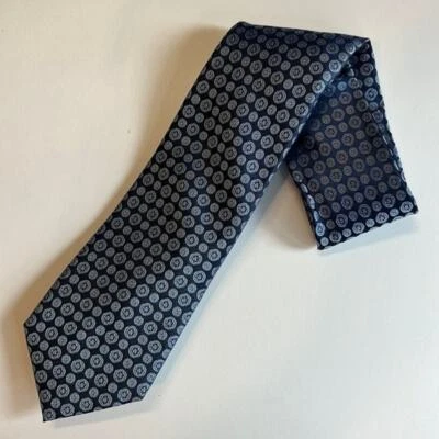 Corbata de cuello CALVIN KLEIN, azul marino con diseño de círculo azul claro, OS, NUEVA CON ETIQUETAS, $69,50 Foto 1 de 4