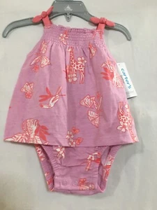 NWT Carter's Giraffe Parrot Butterfly Floral Baby Girl Romper Infant many sizes - Picture 1 of 4