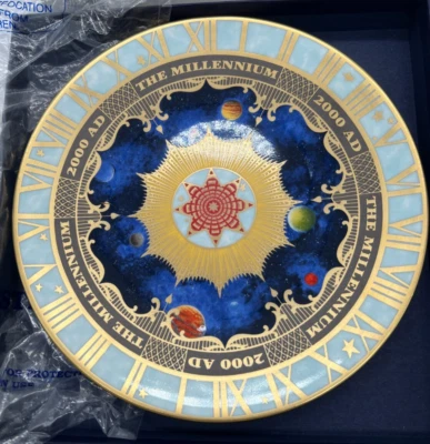 Free Ship - Royal Worcester 2000 To Celebrate The Millennium Plate 8 Wide (363A)