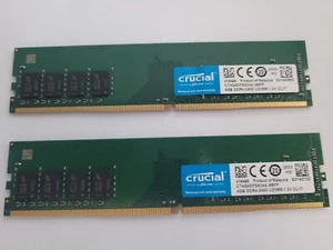 Crucial Memory 8GB (2x4GB) DDR4-2400 UDIMM 1.2V CL17 CT4G4DFS824A.M8FF - Picture 1 of 3