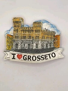 Magnet Resin Souvenir Fridge Magnet Grosseto Tuscany - Picture 1 of 1