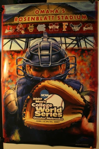 2007 Men's College World Series 24 x 36" Poster NCAA Rosenblatt Stadium Cover