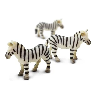 SAFARI LTD ZEBRAS SET OF 20 GOOD LUCK MINIS! #351122! TINY 1" LONG - Picture 1 of 2