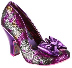 Irregular Choice Just In Time Purple Multi Womens Court Shoes Heels - Picture 1 of 7