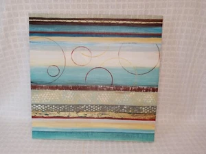 Decorazione artistica da parete in tela Strata II 12"x12"x1" NUOVO - Foto 1 di 2